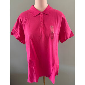 Women's Karen Scott Pink Polo Shirt Size XL